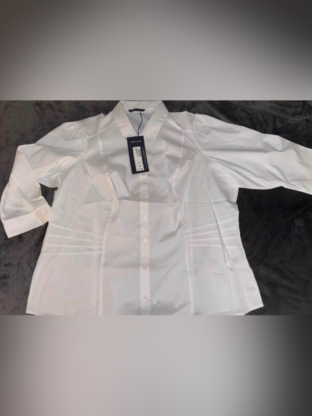 Classic White Button-Down Shirt with Tailored Seams